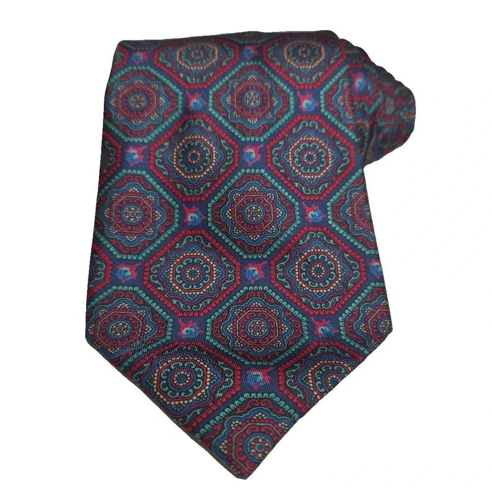 Tino Castelli Vintage Silk Men's Necktie for 'Tie Rack ' Italy Geometric Pattern